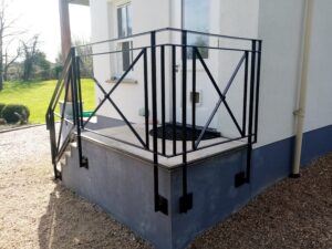 Art Deco Style Handrail on staircase.