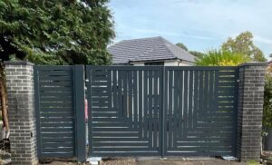 Custom Made modern contemporary modern driveway gates with underground automation